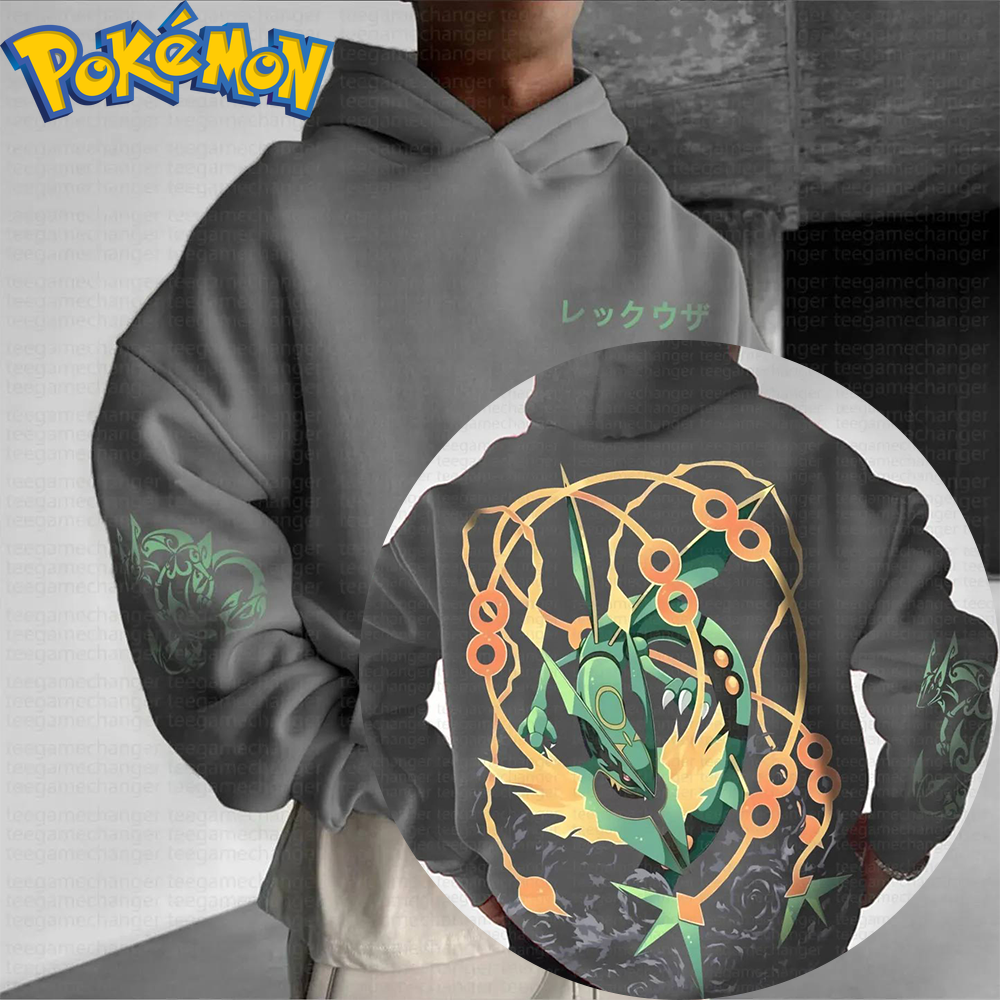 Anime Cosplay Duo - Pokemon Anime Rayquaza Cotton Hoodie Harajuku