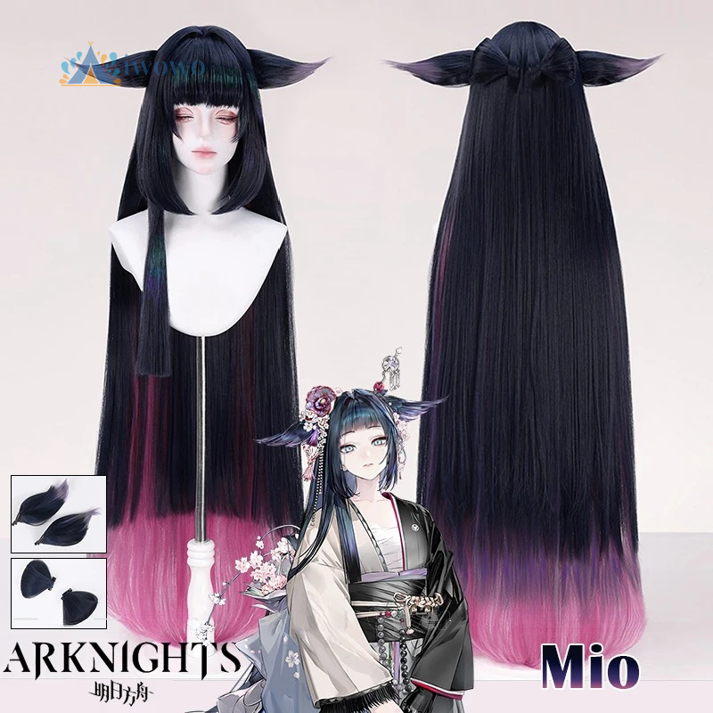 Anime Cosplay For Girls - Arknights Mio Cosplay Wig Purple Pink