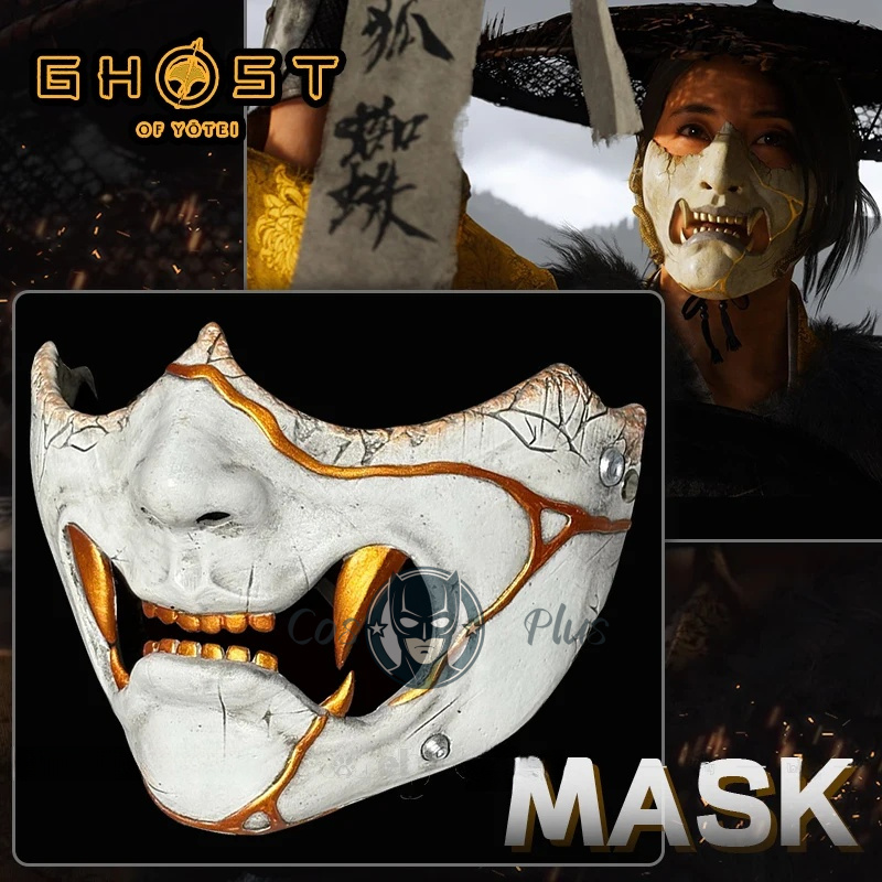 Costume Anime Cosplay - Game Ghost of Yotei Atsu Mask