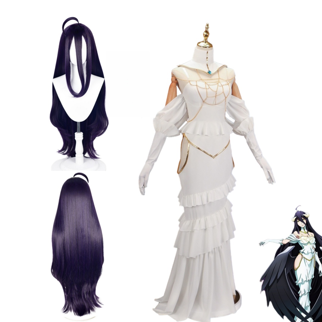 Anime Cosplay Waifu - Overlord Arubedo Pure-White Devil Albedo Cosplay