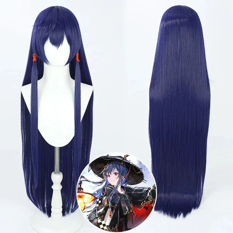 Anime Cosplay Blue Hair - A;3\v,7'd/Arknights CH‘EN The Holungday Cosplay Wig