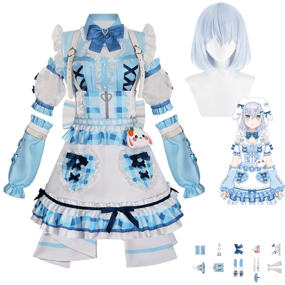 Anime Cosplay Blue Hair - Anime BanG Dream Kurata Mashiro Cosplay